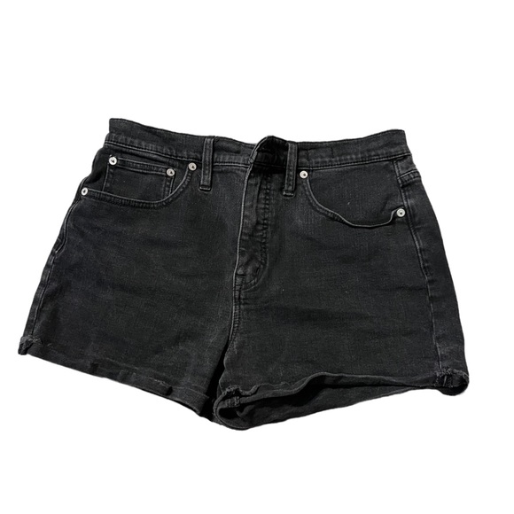Madewell Pants - Madewell High-Rise Raw-Hem Denim Shorts Black Wash Size 28